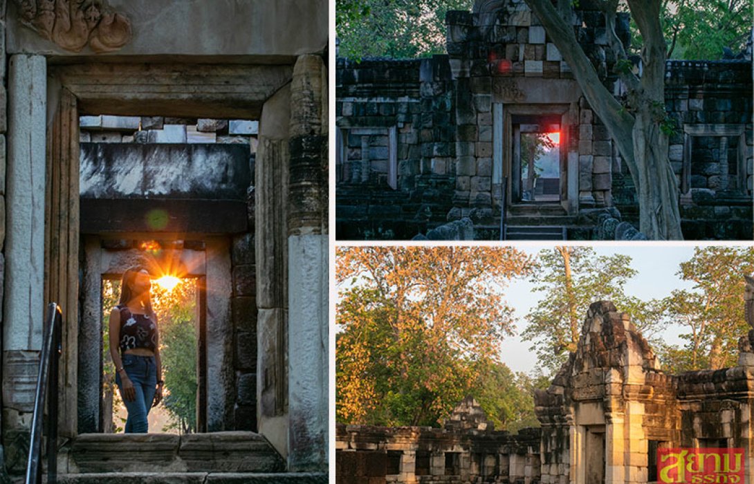 1 ปี มีเพียงครั้ง รุ่งอรุณแห่งความสุข พระอาทิตย์ลอดซุ้มประตูปราสาทสด๊กก๊อกธม