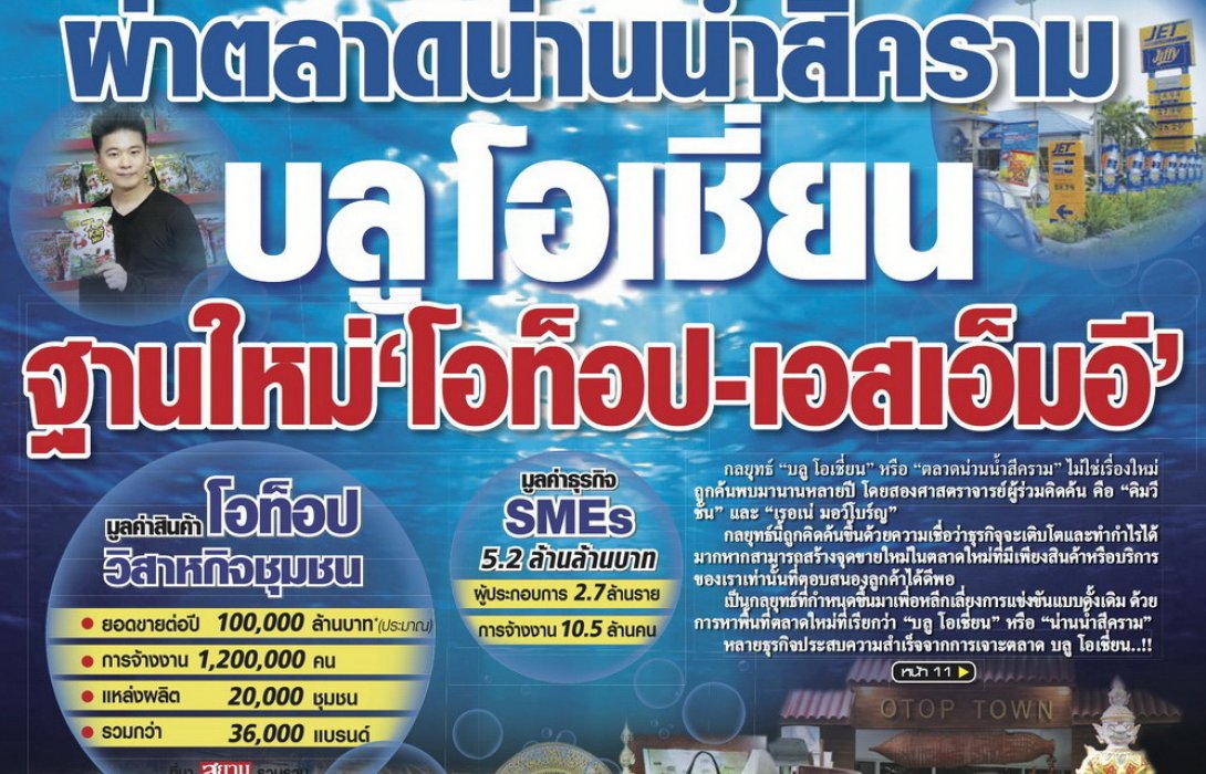 ผ่าตลาดน่านน้ำสีคราม   บลู โอเชี่ยน  ฐานใหม่ ‘โอท็อป-เอสเอ็มอี’