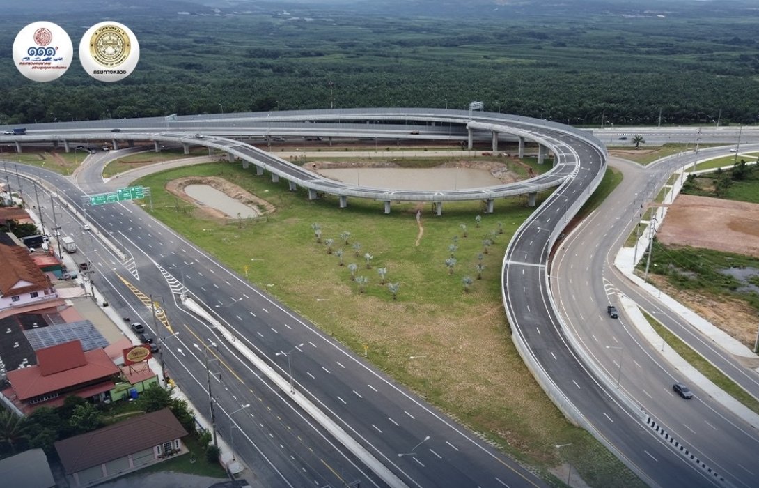 ถนนแก้รถติดเปิดแล้ว! ทางแยกต่างระดับจุดตัดทางหลวงหมายเลข 41 กับทางหลวงหมายเลข 417 (แยกสนามบิน) จ.สุราษฎร์ธานี 