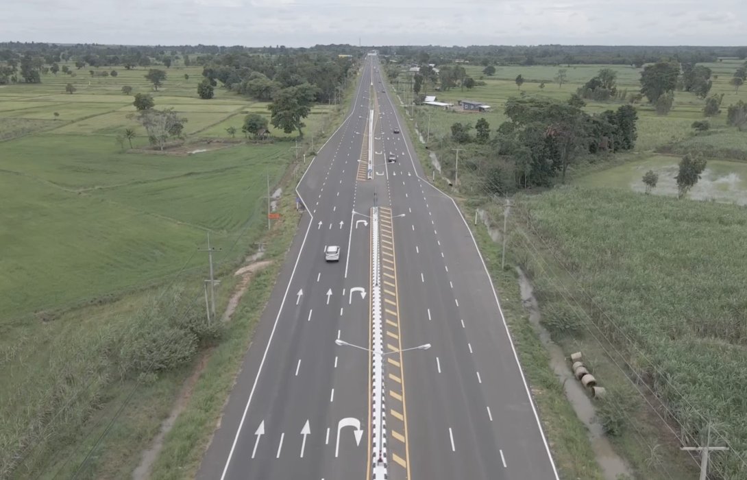 วิ่งฉิว! ถนนสาย ทล.2074 สายบุรีรัมย์ - ลำน้ำมูล จ.บุรีรัมย์ 