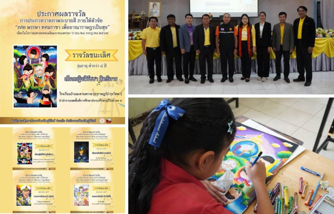 เมืองบุรีรัมย์ ส่งเสริมความสามารถเยาวชน จัดประกวดระบายสี ภายใต้หัวข้อ “๗๒ พรรษา ทศมราชา”