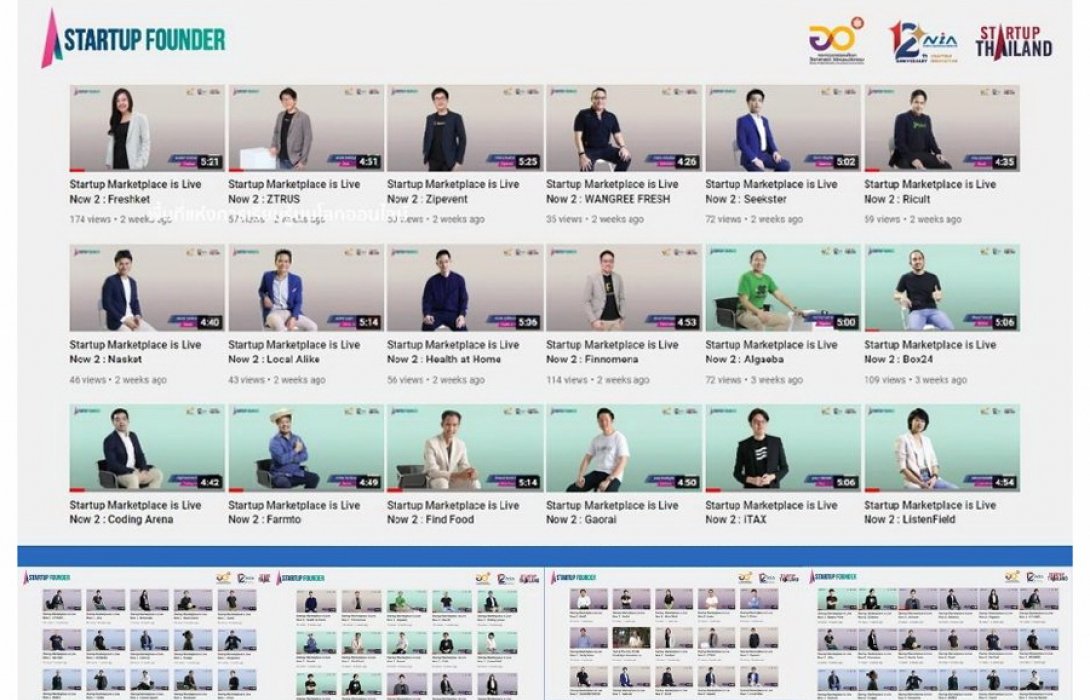 “NIA” อัพ 50 ไอเดียธุรกิจสตาร์ทอัพสู่ช่อง “Startup Thailand Youtube” ปลุกสตาร์ทอัพ ปั้นธุรกิจรับเทรนด์อนาคต