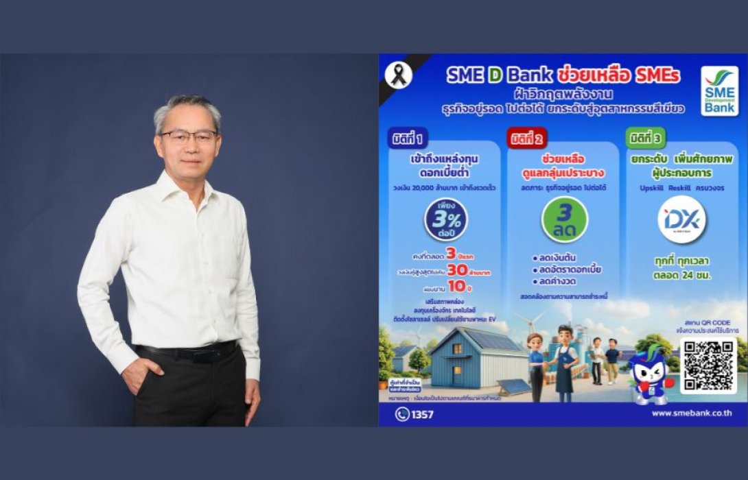 รมว.วราวุธ สั่ง SME D Bank ช่วยเอสเอ็มอี ฝ่าวิกฤตพลังงาน ลุย 3 มิติ อัดฉีด 20,000 ล้านบาท ดันสู่ระบบเศรษฐกิจ ลดภาระ ธุรกิจอยู่รอดไปต่อได้