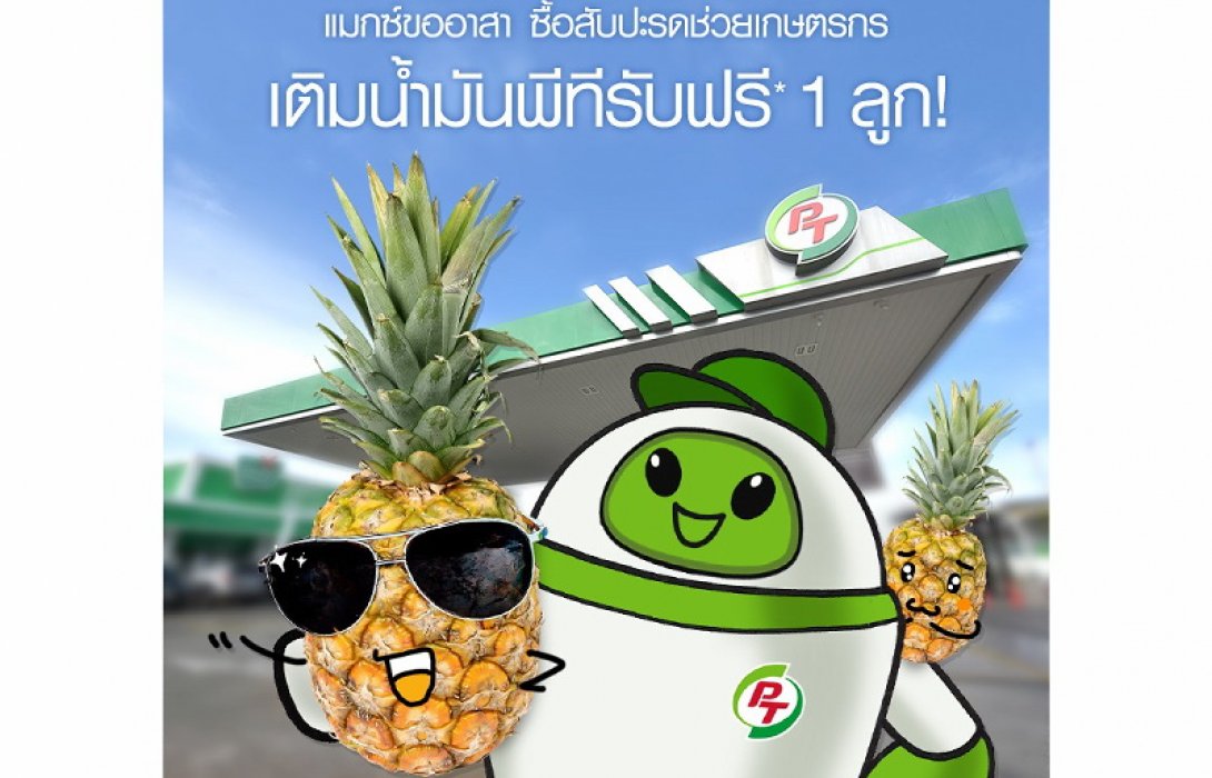 เติมน้ำมันสดใหม่ “พีที” รับสับปะรดสดฟรี! สร้างรายได้ให้เกษตรกรไทย  