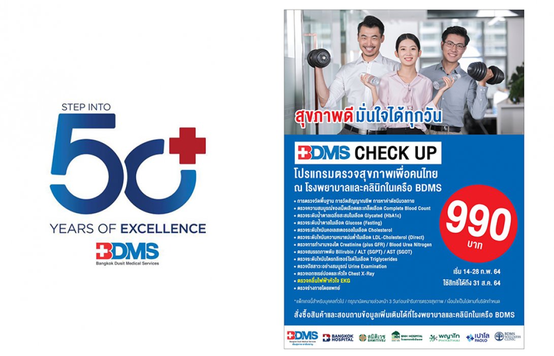 “BDMS” ปลื้ม! กระแสโปรแกรมตรวจสุขภาพ “BDMS Check Up” แพ็คเกจ 990 บาทมาแรง 