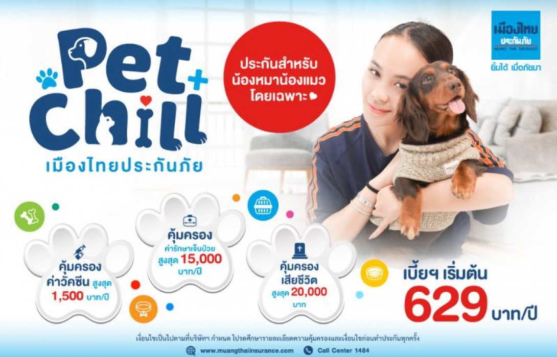เมืองไทยประกันภัยส่ง ‘ประกันสัตว์เลี้ยง Pet Chill’ รับ Pet Humanization เพราะสัตว์เลี้ยงคือสมาชิกครอบครัว