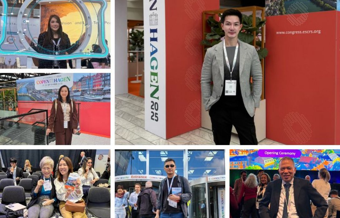 นพ.เอกเทศ ชันซื่อ นำทีมจักษุแพทย์ TRSC ร่วมงาน ESCRS 2025 Copenhagen งานประชุมจักษุวิทยาระดับโลก พบจักษุแพทย์ผู้เชี่ยวชาญ แลกเปลี่ยนนวัตกรรม และอัปเดทเทคโนโลยีล่าสุด 