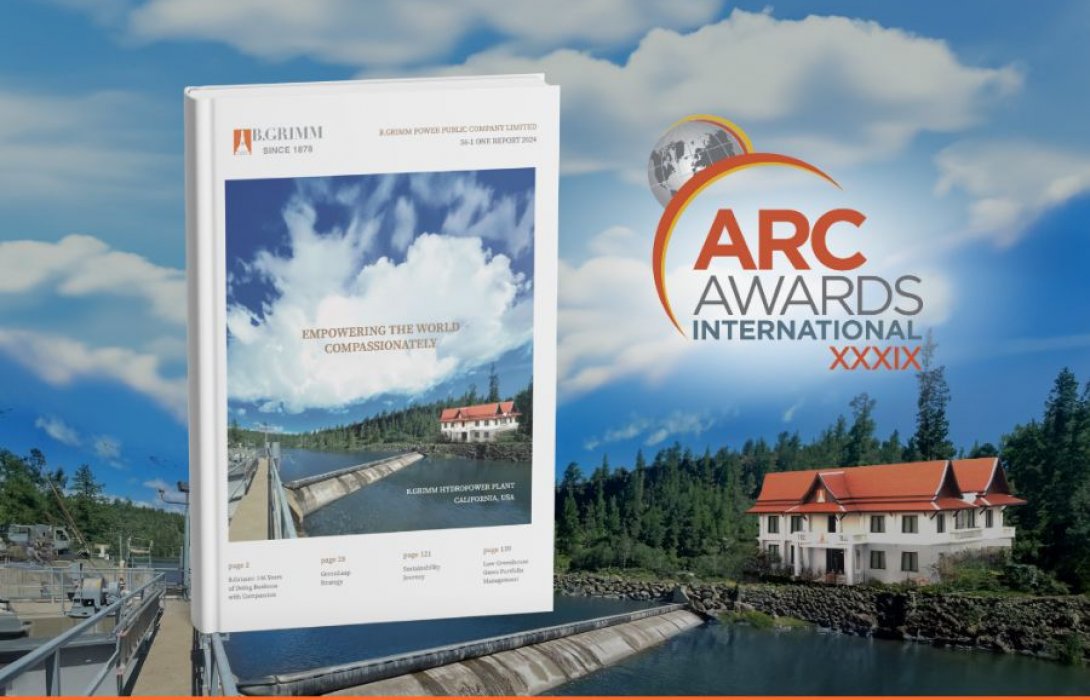 บี.กริม เพาเวอร์ รับรางวัล ARC Awards International 2025 สาขา Interior Design ระดับ Silver สูงสุดในกลุ่มธุรกิจพลังงาน  