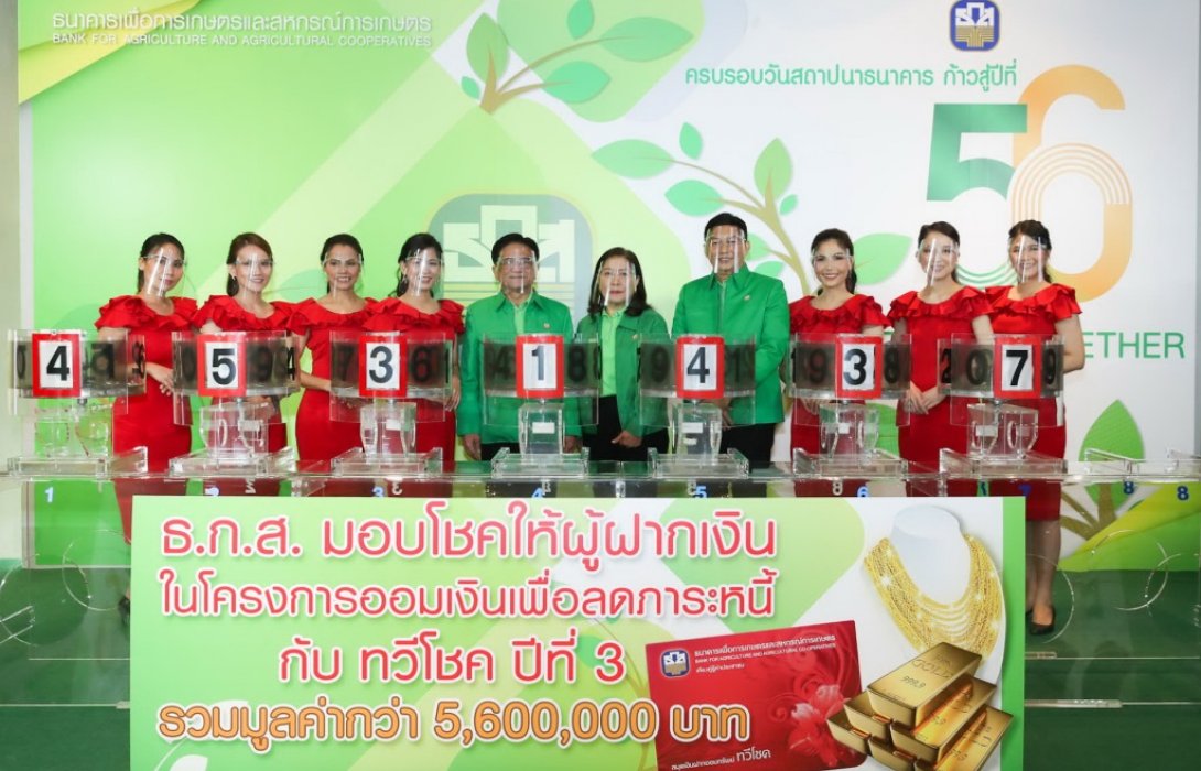 ธ.ก.ส. มอบโชคกว่า 5 ล้านบาทให้ลูกค้าโครงการออมเงินเพื่อลดภาระหนี้กับทวีโชค ปี3