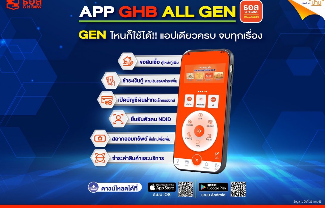 ธอส.ปรับโฉมแอปใหม่ ยกระดับการบริการด้านดิจิทัล ตอบโจทย์ลูกค้าทุกวัย