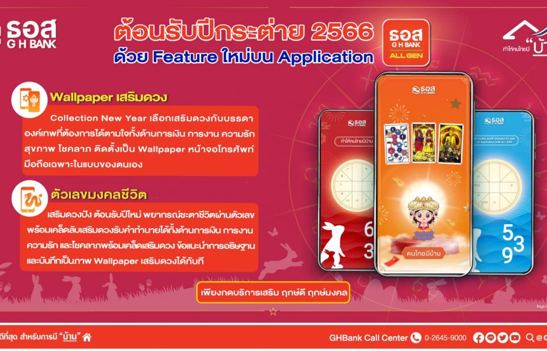 ธอส. ชวนเสริมดวงต้อนรับปีกระต่าย 2566 เพิ่ม 2 Feature ใหม่บน GHB ALL GEN