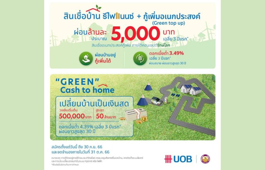 ยูโอบี ประเทศไทย เปิดตัวแคมเปญ “U-Green” เดินหน้ารุกตลาดสินเชื่อบ้านภายใต้คอนเซ็ปต์รักษ์โลก