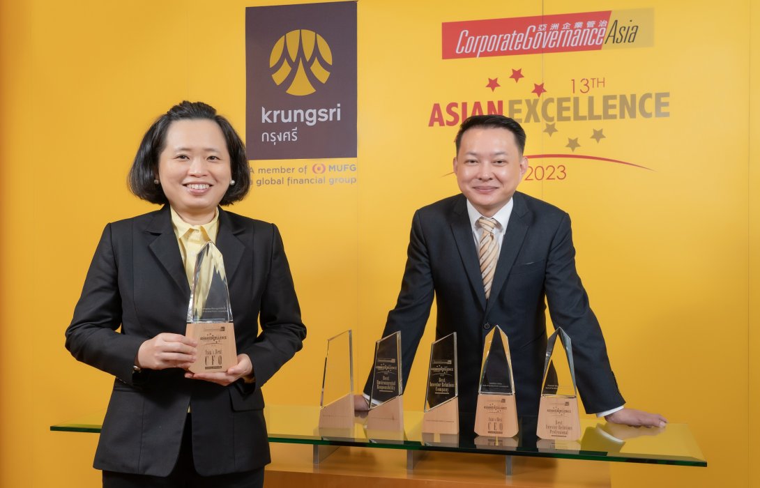 กรุงศรีคว้า 6 รางวัลในระดับเอเชีย ตอกย้ำความเป็นเลิศด้าน ESG