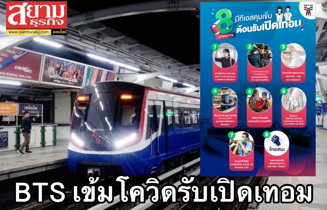 บีทีเอส สายสีทอง และบีอาร์ที เข้ม 8 มาตรการป้องกัน COVID – 19 ต้อนรับเปิดเทอมพร้อมมอบอากาศสะอาดภายในขบวนรถไฟฟ้า 