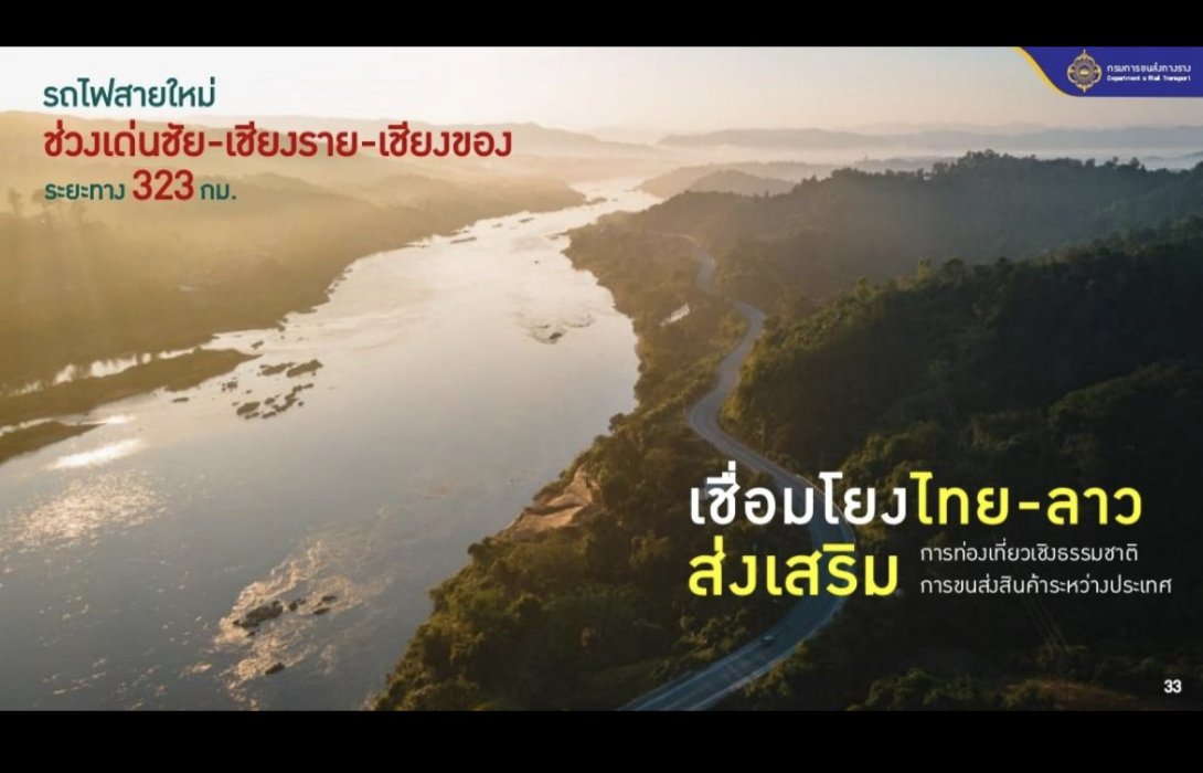 ‘กรมราง’ เร่งเข็นรถไฟสายใหม่ “เด่นชัย-เชียงราย-เชียงของ” หวังติดอาวุธด้านการแข่งขันให้เศรษฐกิจไทย
