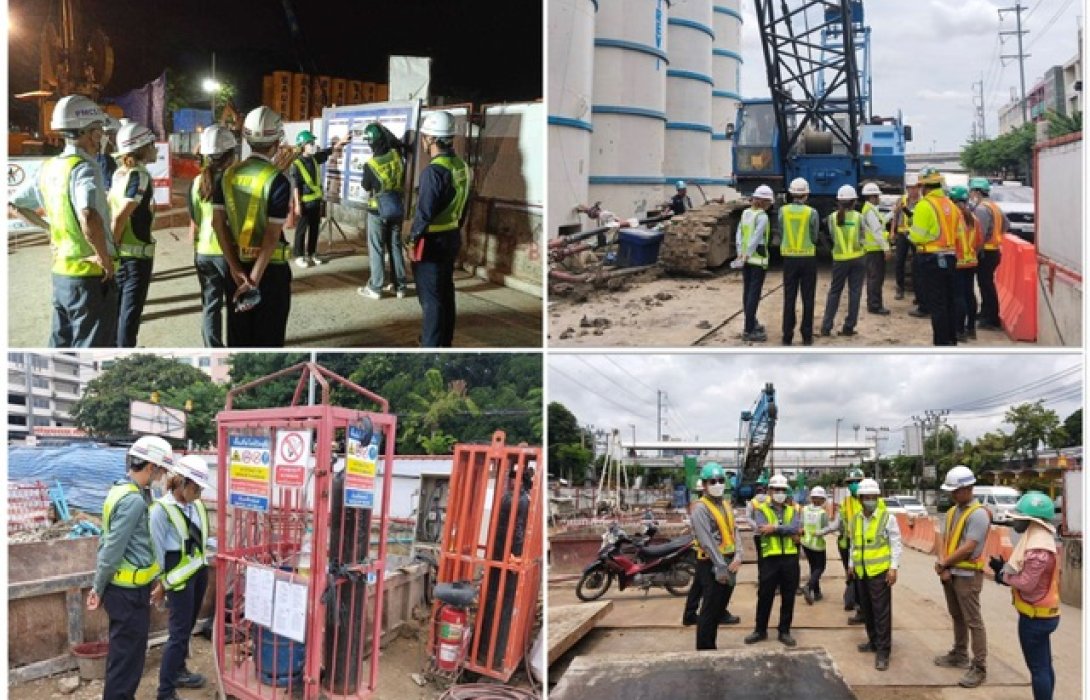 รฟม. ลงพื้นที่ตรวจสอบการดำเนินงานด้านความปลอดภัยในการก่อสร้างรถไฟฟ้าสายสีม่วง 