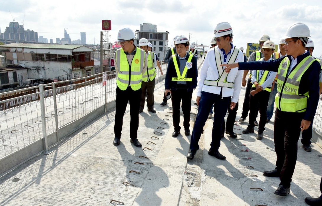 รฟม.เช็กงานก่อสร้างรถไฟฟ้าสีม่วง ย้ำชัดต้องปลอดภัยและดูแลสิ่งแวดล้อมอย่างเคร่งครัด