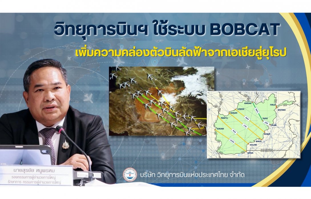 วิทยุการบินฯ ใช้ระบบ BOBCAT เพิ่มความคล่องตัวบินลัดฟ้าจากเอเชียสู่ยุโรป