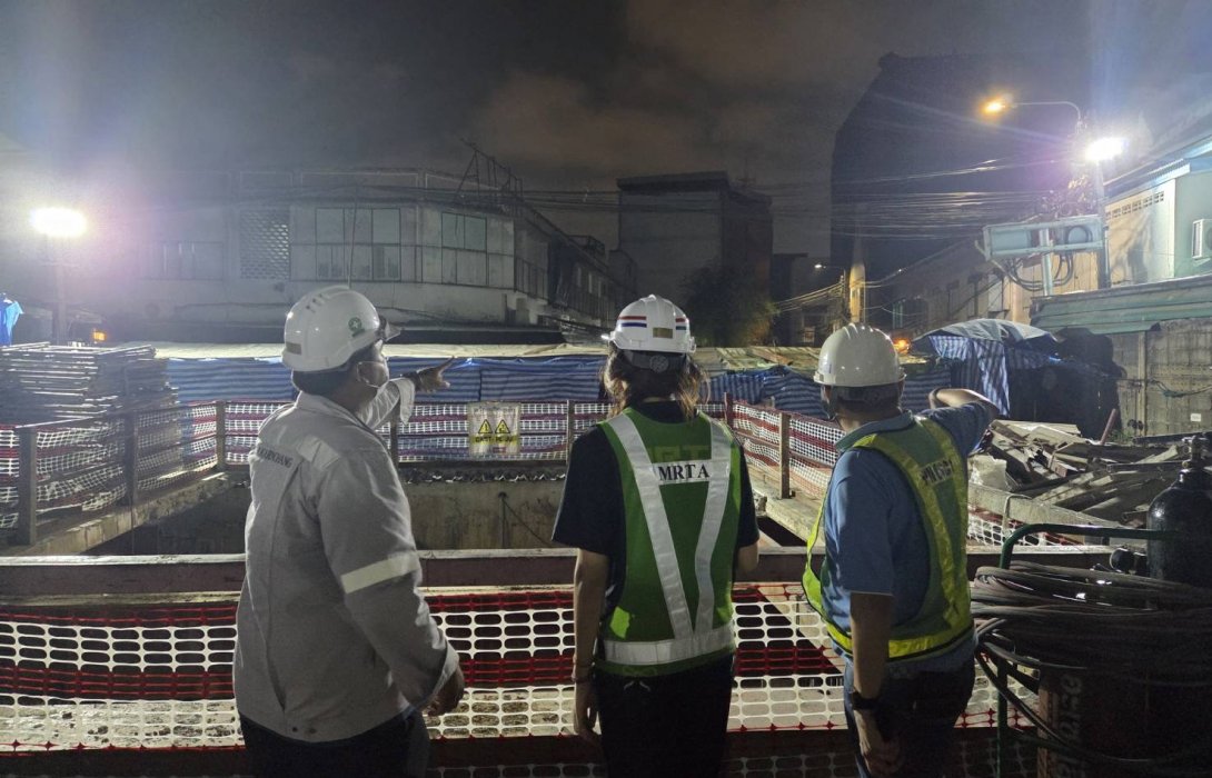 รฟม. ลงพื้นที่ตรวจติดตามการดำเนินงานลดผลกระทบด้านสิ่งแวดล้อม การก่อสร้างโครงการรถไฟฟ้าสายสีม่วง ช่วงเตาปูน - ราษฎร์บูรณะ (วงแหวนกาญจนาภิเษก)