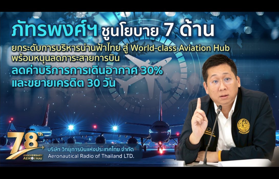 “ภัทรพงศ์” สั่ง บวท. อุ้มสายการบิน ลดค่าบริการบิน 30% – ขยายเครดิต 30 วัน