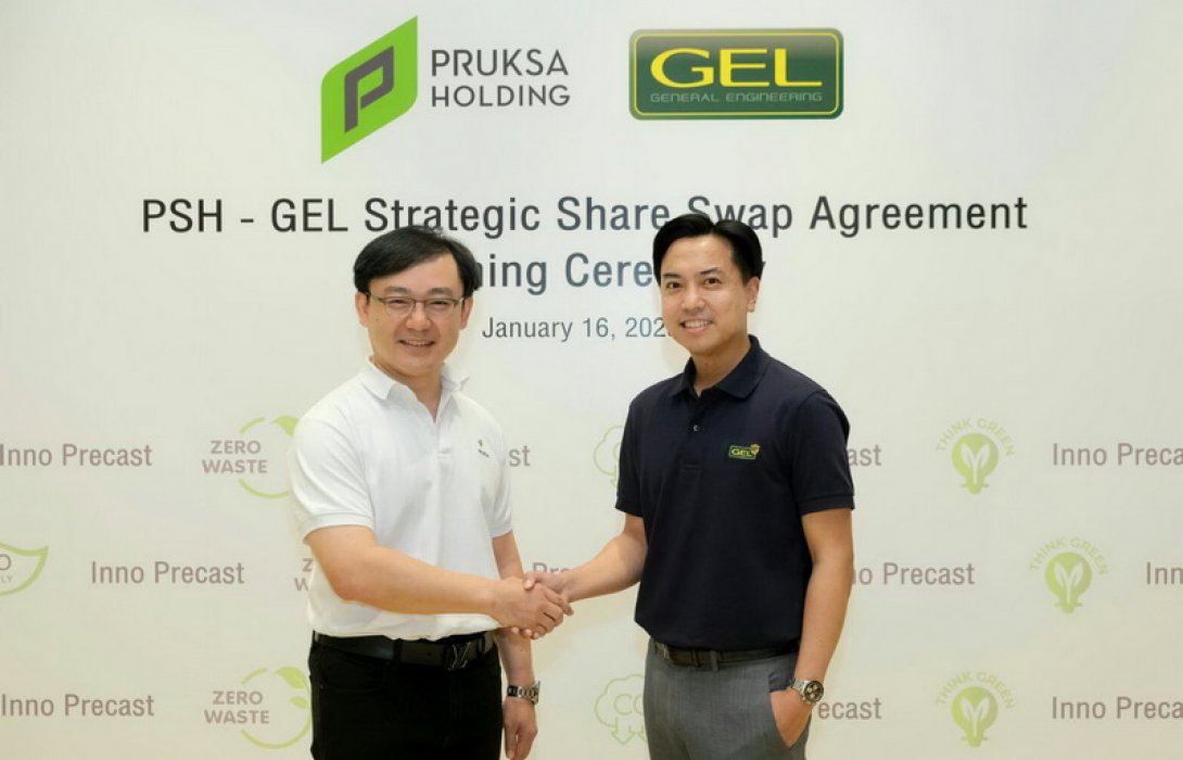 พฤกษา โฮลดิ้ง และ เจนเนอรัล เอนจิเนียริ่ง จับมือผ่านการสวอปหุ้น 51% ในอินโน พรีคาสท์ เพื่อเข้าถือหุ้น 18.26% ใน GEL มูลค่าประมาณ 582 ลบ.