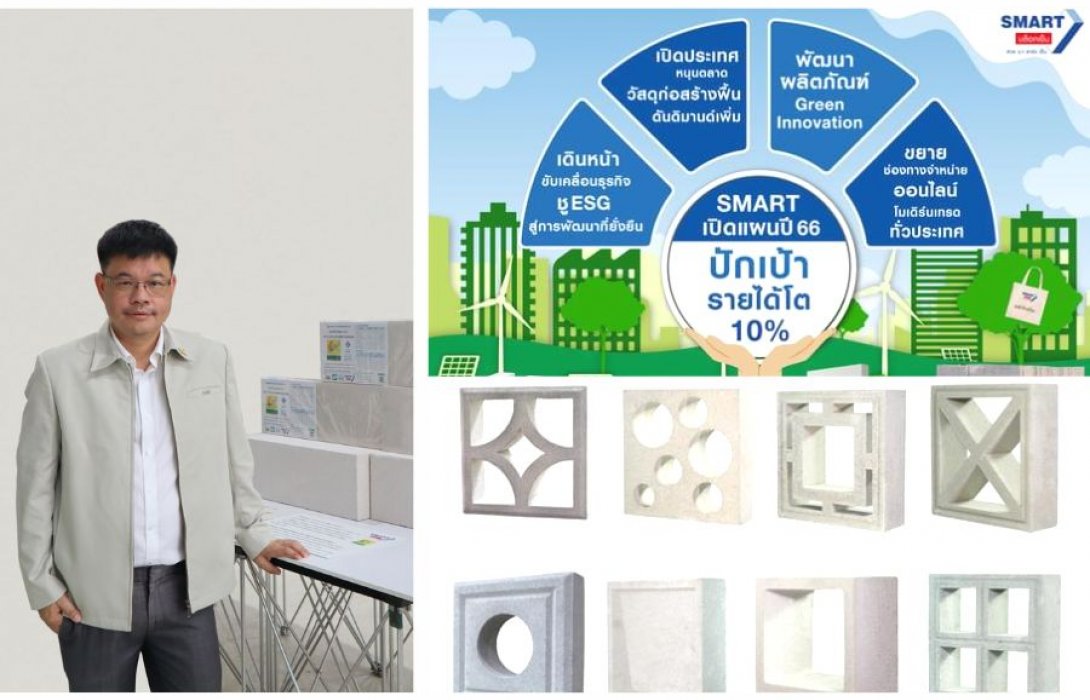“SMART” ชี้ ปี 66 ปัจจัยบวกนโยบายก่อสร้างโครงสร้างพื้นฐานภาครัฐ กระตุ้นภาคอสังหาฯ เปิดแผนรับดีมานด์ตลาดวัสดุก่อสร้างฟื้น ลุยขยายฐานลูกค้าผ่านโมเดิร์นเทรด ดีลเลอร์ ออนไลน์ ตั้งเป้าเติบโต 10 % 