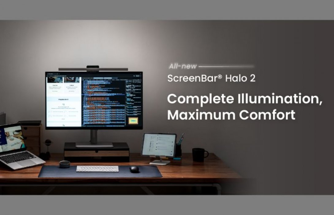 BenQ เปิดตัว ScreenBar® Halo 2: โคมไฟแขวนจอเรือธงดีไซน์แห่งอนาคต ดีไซน์ล้ำ ฟีเจอร์อัจฉริยะยกระดับมาตรฐานความสบายตาสำหรับมืออาชีพที่ต้องทำงานในที่มืด