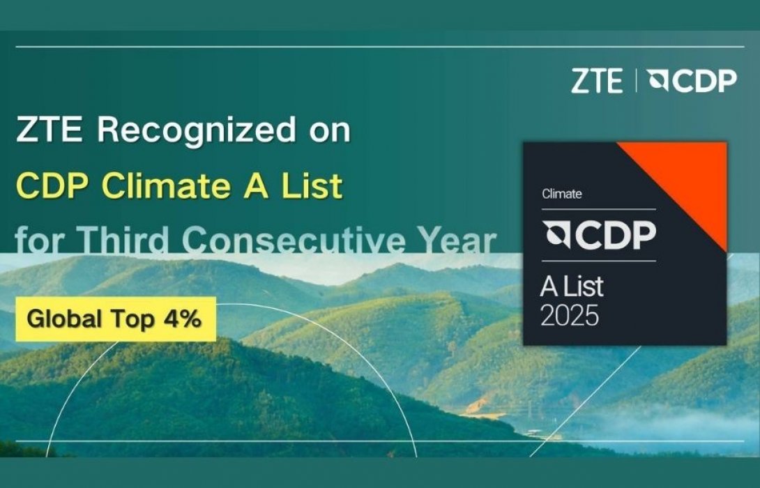 ZTE ได้รับการจัดอันดับใน CDP Climate A List ต่อเนื่องเป็นปีที่ 3 ติดอันดับ Top 4% ของบริษัทชั้นนำทั่วโลก